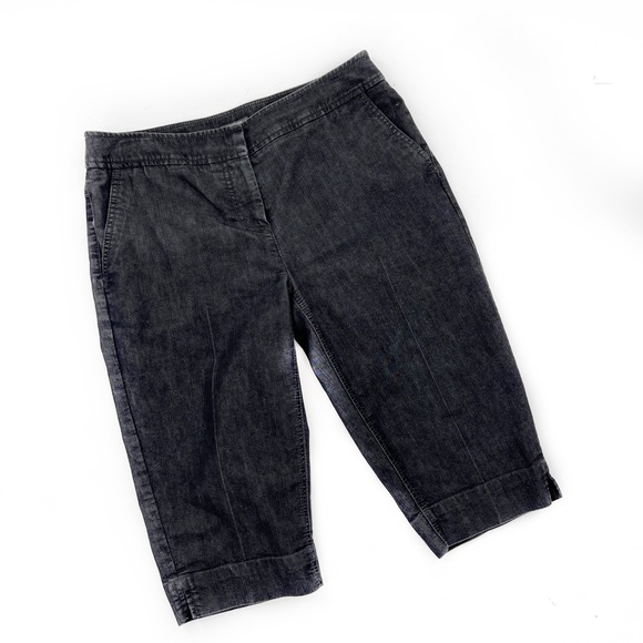 Kenneth Cole Reaction Black Denim Capri Cropped Jeans Size 10, 15 inch inseam - Picture 1 of 11